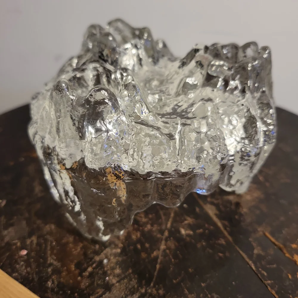 Antique L E Smith Crystal Candle Holder,  3 or 1 Fat Candle